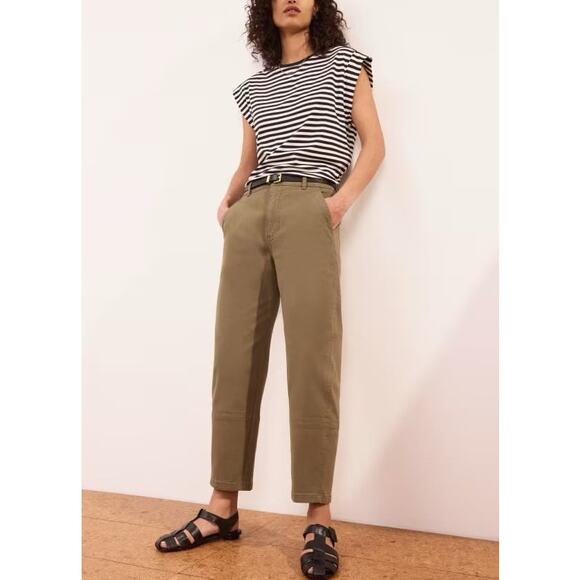 Everlane The Utility Barrel Pant in Dark Moss Green 8 - Picture 1 of 10